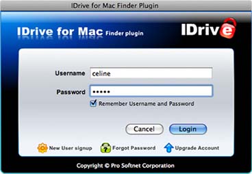IDrive Mac Finder Plug-In