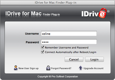 IDrive Mac Finder Plug-In