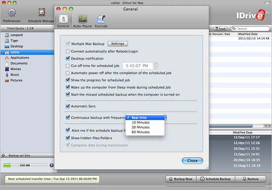 Disable Continuous Backup
