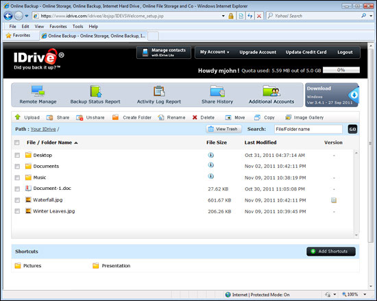 IDrive for windows