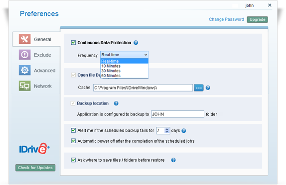 Disable Continuous Backup