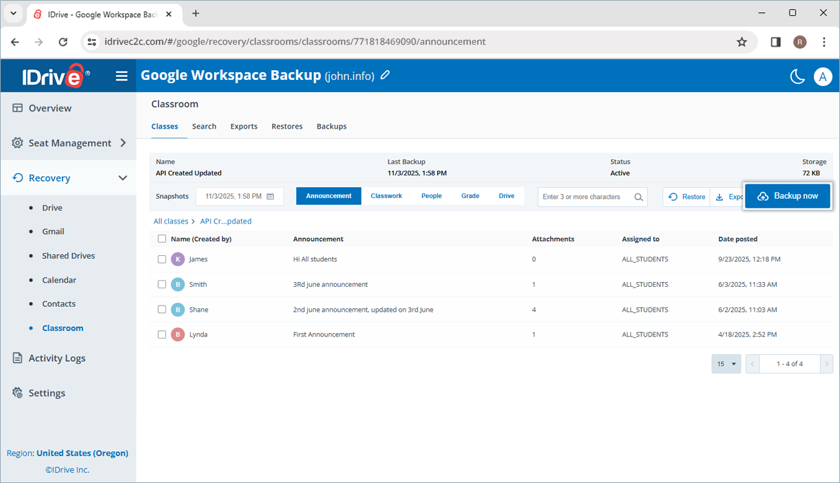 Managment console