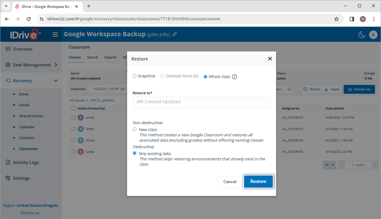 Managment console