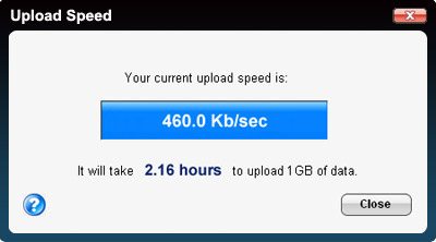 IDrive has a built-in bandwidth test