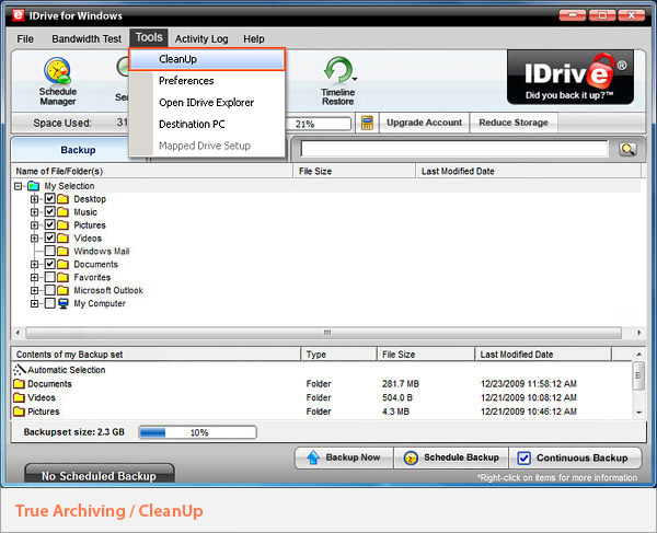 IDrive screenshot