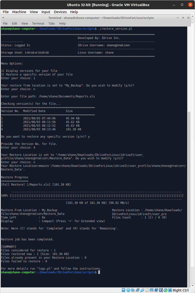 restoreScript