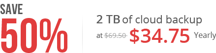 Save 50% off | Starts at 2 TB at $34.75