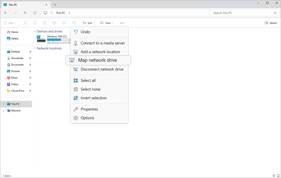 Select Map Drive From Dropdown