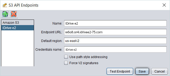 Click Test Endpoint then click Save