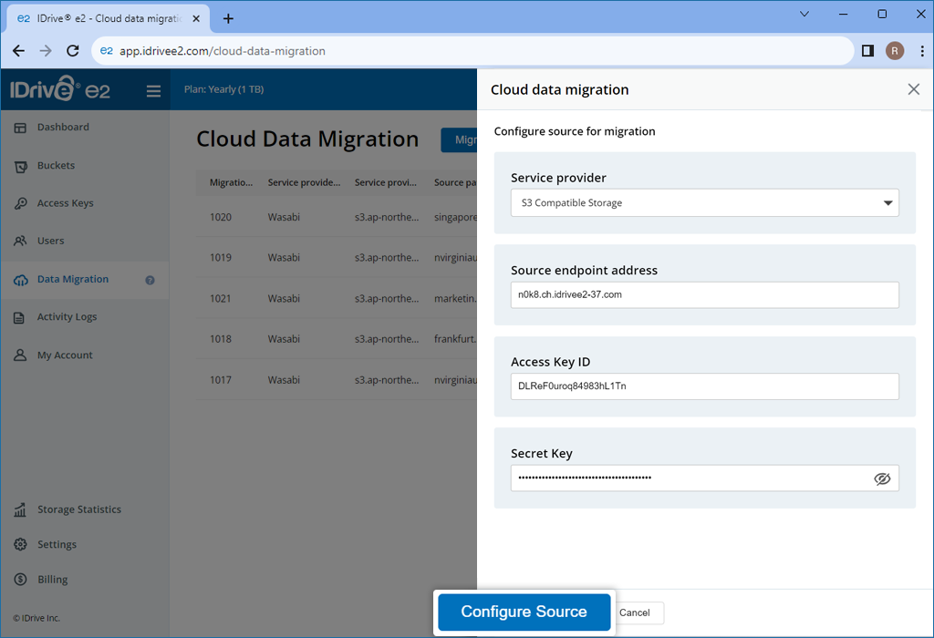 Click Configure Source