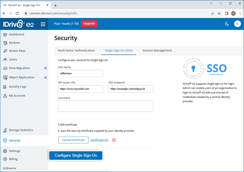 Configurer l'authentification unique
