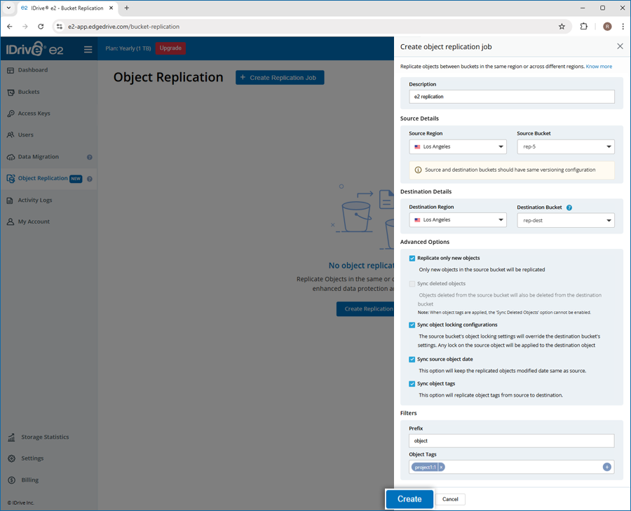 Définir les règles de réplication