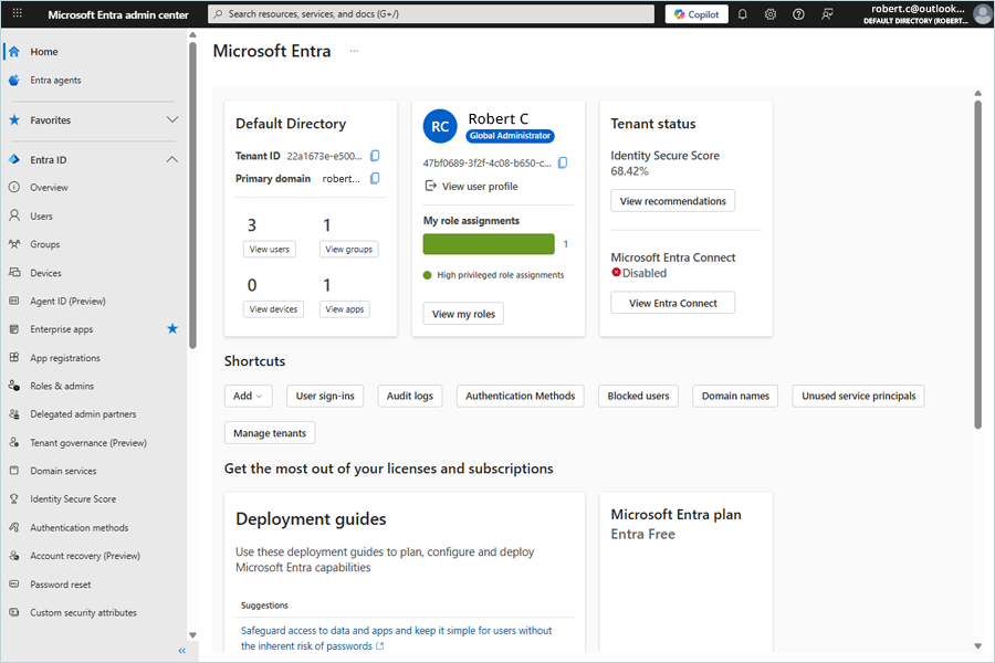 Microsoft Azure Entra'ya giriş yapın