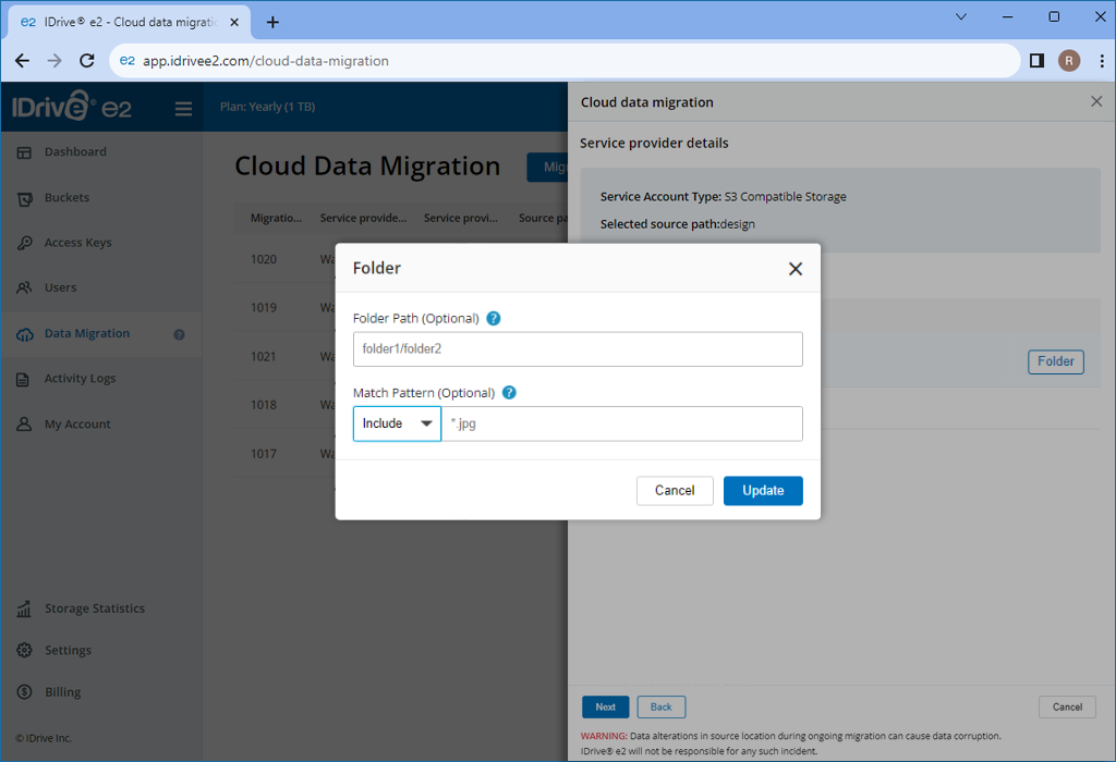 enter the file pattern you want to include or exclude.