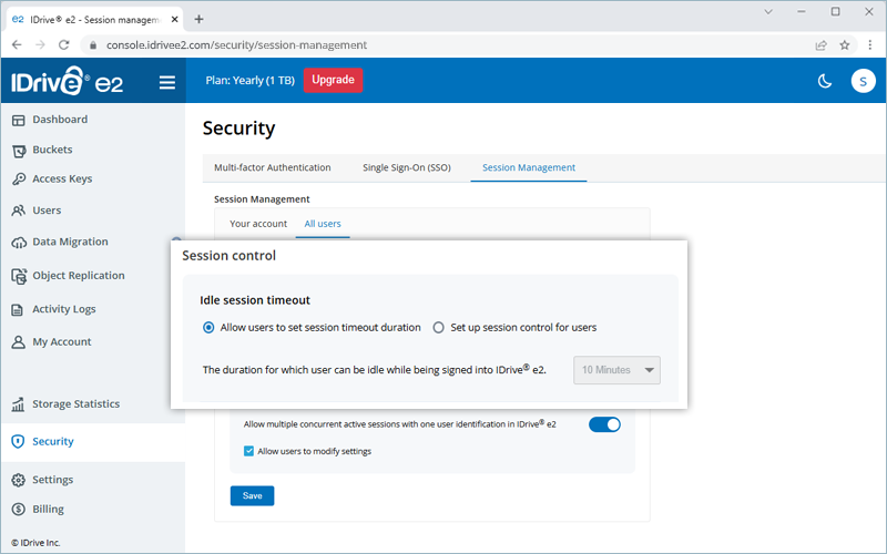 Contrôle de session de tous les utilisateurs