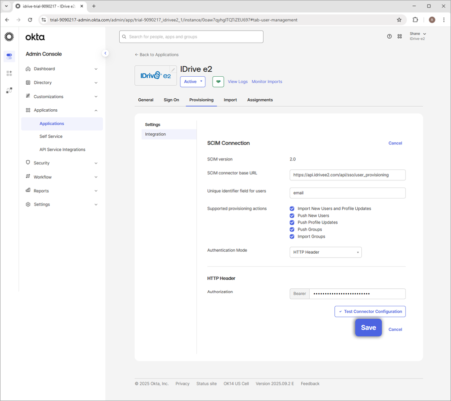 Cliquer sur Enregistrer pour l'approvisionnement