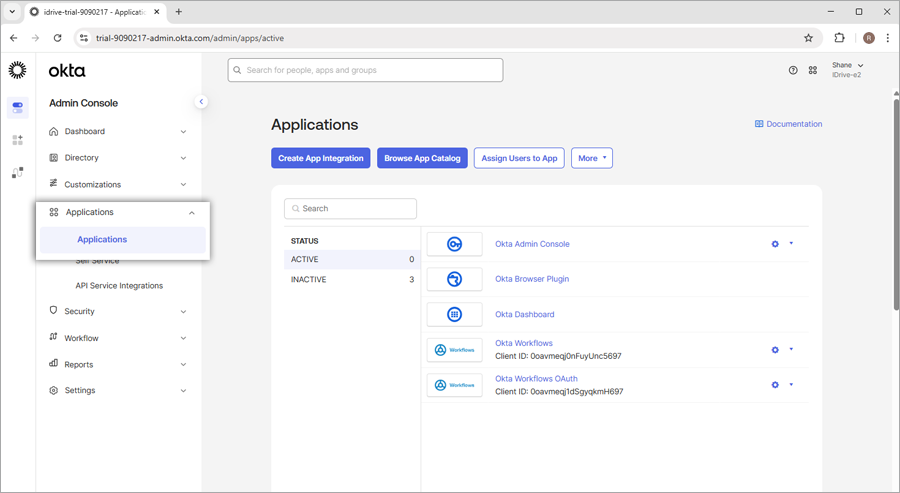 Applications Okta