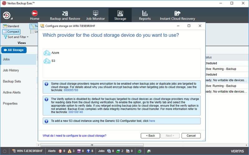 IDrive e2 with veritas backup Exec
