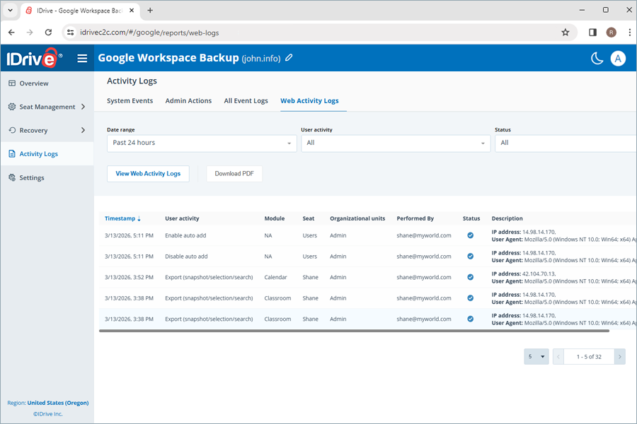  view client wise status